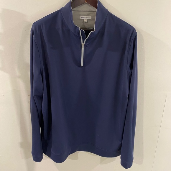 PETER MILLAR Perth Performance Golf Quarter-Zip Navy Pullover - Picture 6 of 12